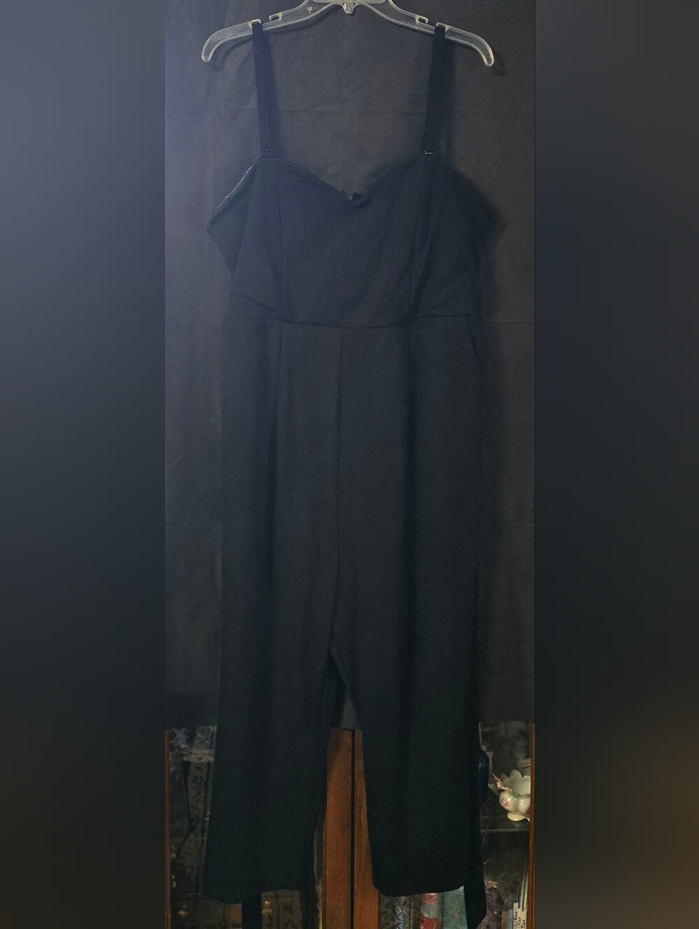 Torrid Black Sweetheart Neckline Strappy Taper Leg Jumpsuit